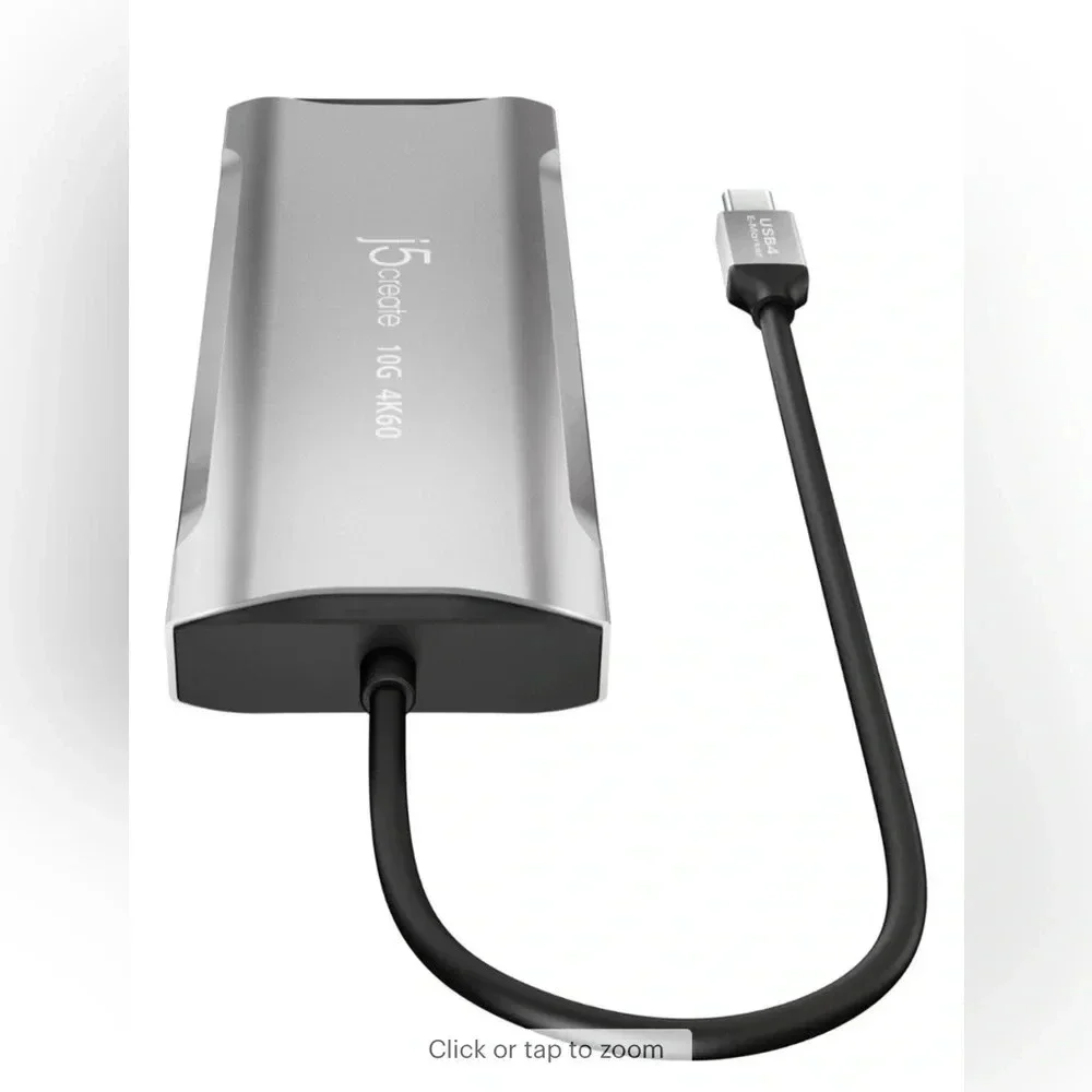 NEW j5create - 4K60 Elite USB-C Triple-Monitor 10Gbps Mini Dock - Space Grey - Picture 8 of 12